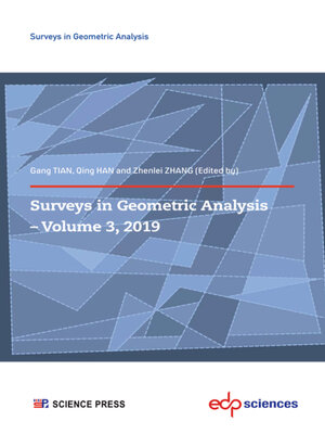 cover image of Surveys in Geometric Analysis – Volume 3, 2019
